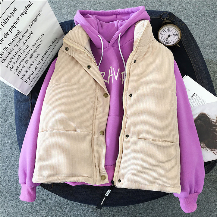 Damen Corduroy Puffer Weste Drune
