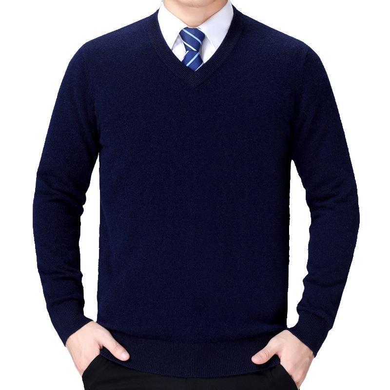 Herren V-Ausschnitt Strickpullover aus weichem Baumwollmix Drune