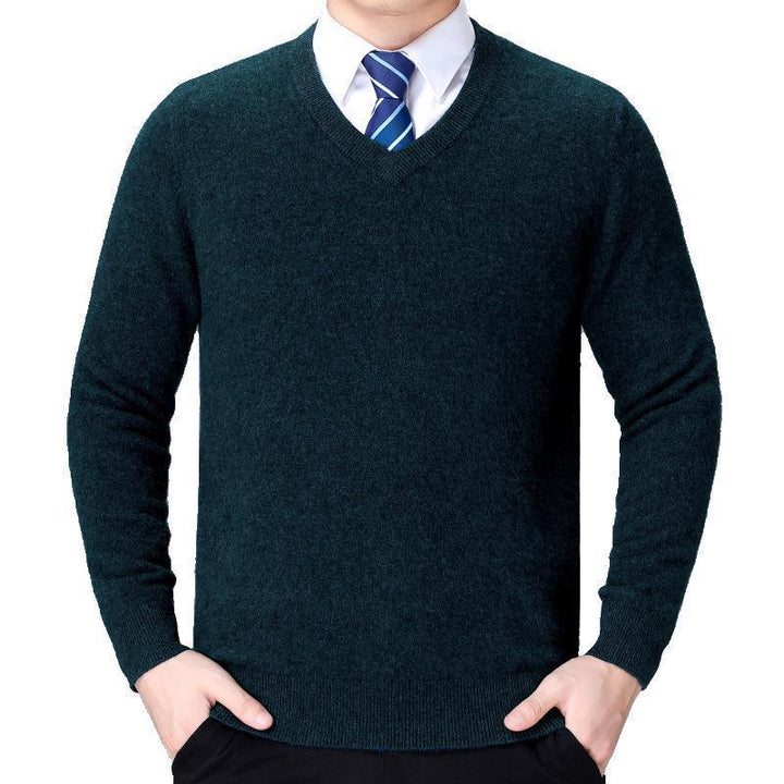 Herren V-Ausschnitt Strickpullover aus weichem Baumwollmix Drune