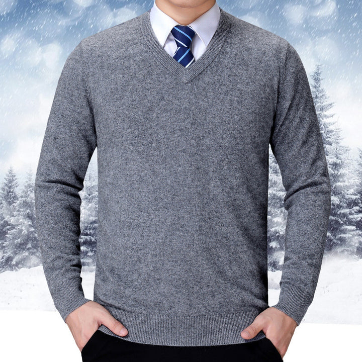 Herren V-Ausschnitt Strickpullover aus weichem Baumwollmix Drune