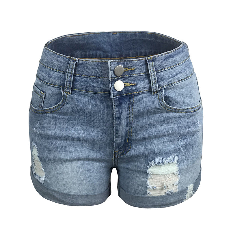 Damen Hochgeschnittene Jeansshorts Drune