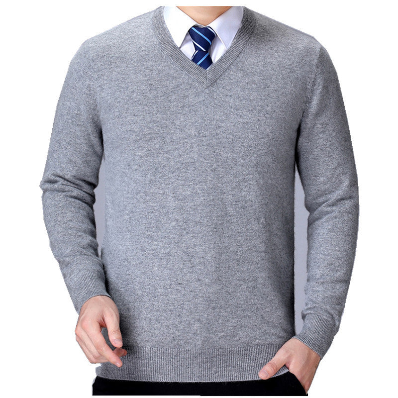 Herren V-Ausschnitt Strickpullover aus weichem Baumwollmix Drune