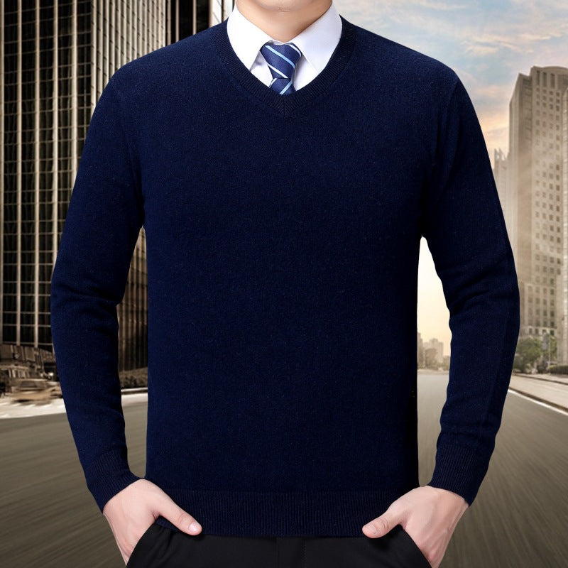 Herren V-Ausschnitt Strickpullover aus weichem Baumwollmix Drune