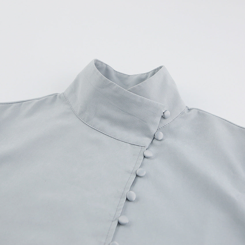 Drune | Viktorianisch inspirierte Bluse mit hohem Kragen