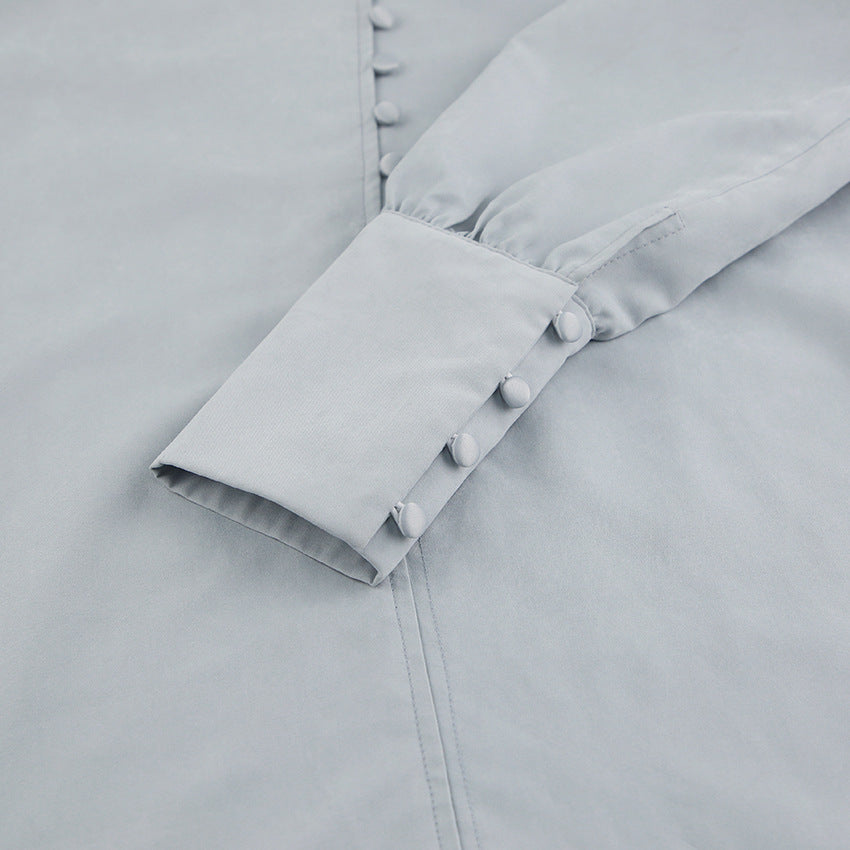 Drune | Viktorianisch Inspirierte Bluse mit Hohem Kragen
