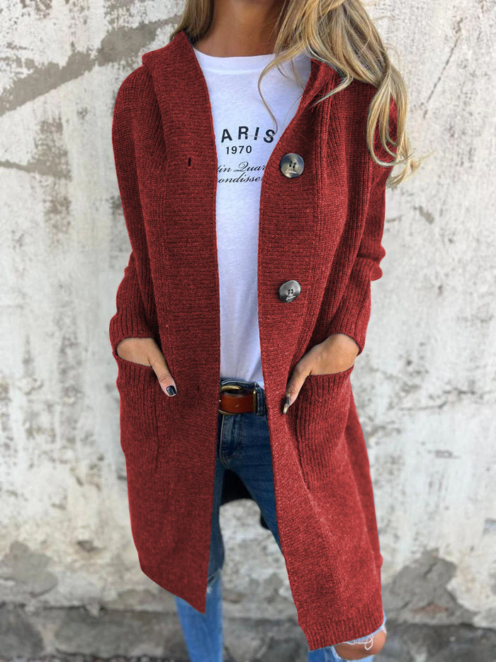Drune | Langer Strickcardigan mit Kapuze