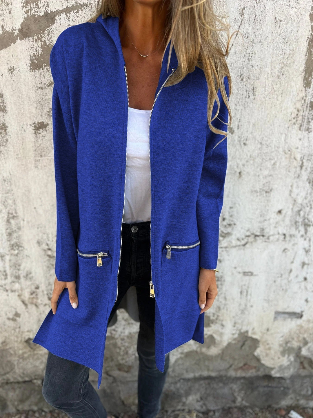 Drune | Casual Jacke mit Rundhalsausschnitt und Reißverschluss