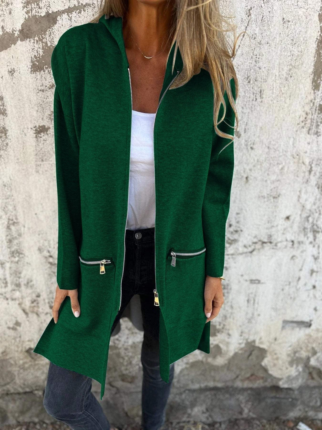Drune | Casual Jacke mit Rundhalsausschnitt und Reißverschluss