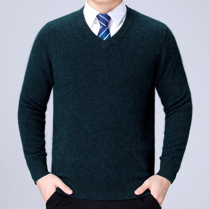 Herren V-Ausschnitt Strickpullover aus weichem Baumwollmix Drune