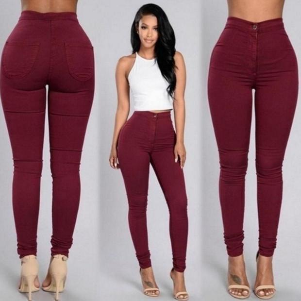Damen Figurbetonte Jeanshose mit elastischem Taillenzug Drune