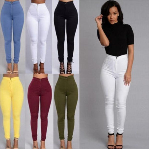 Damen Figurbetonte Jeanshose mit elastischem Taillenzug Drune
