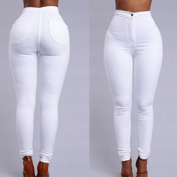 Damen Figurbetonte Jeanshose mit elastischem Taillenzug Drune