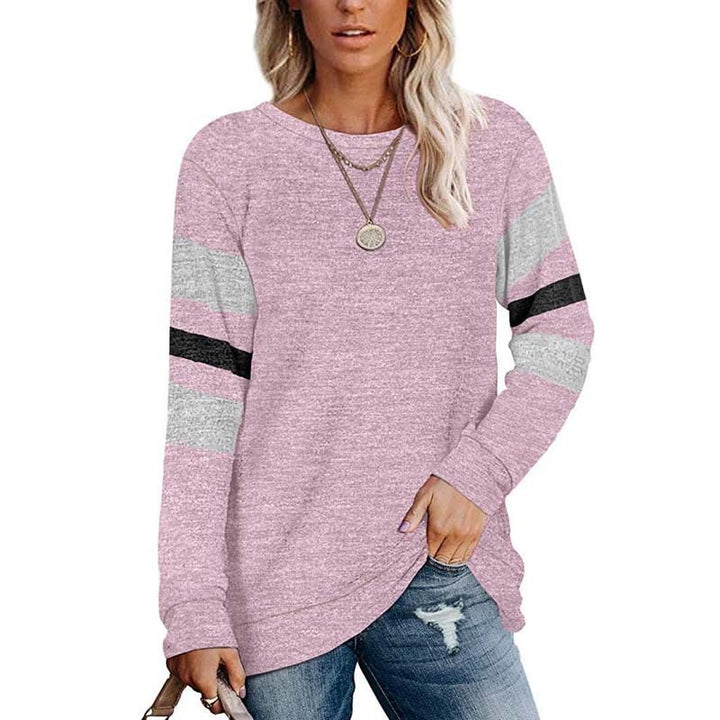 Damen lässiges Langarmshirt mit kontrastierenden Ärmeldetails Drune