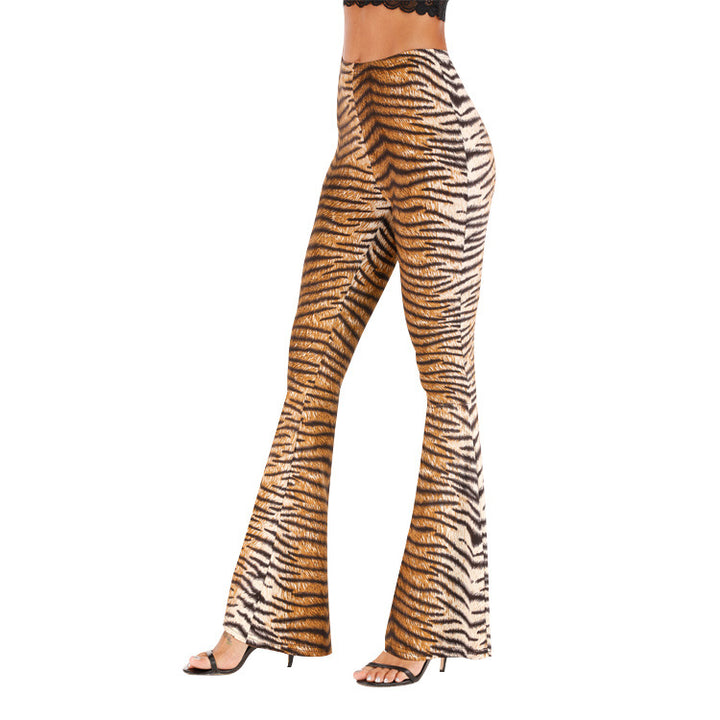 Damen Flared Leggings mit Tigerprint Drune