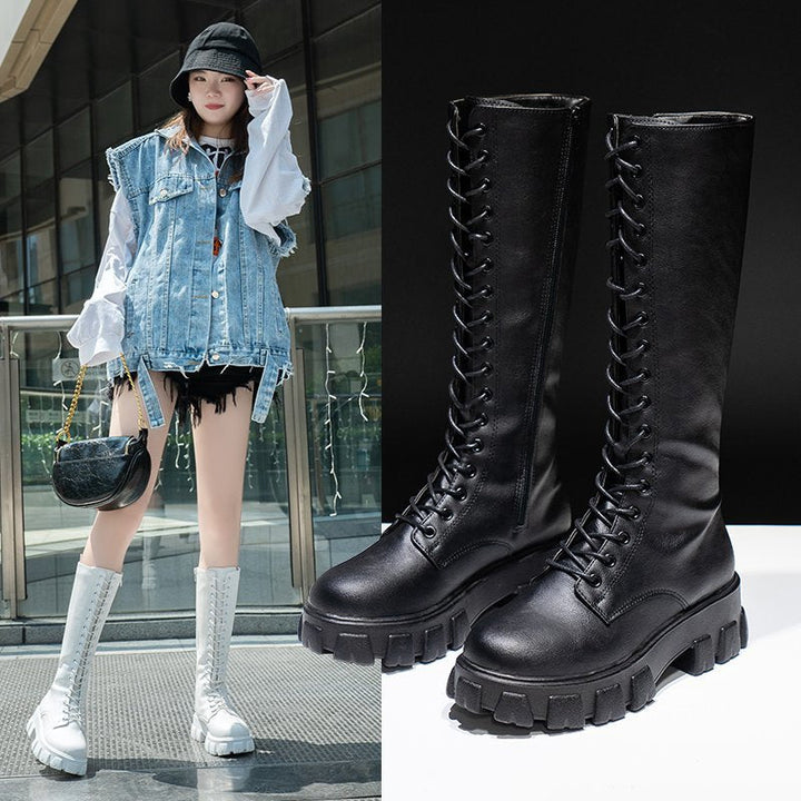 Damen Hohe Schnürstiefel mit robustem Profil und modischem Design Drune