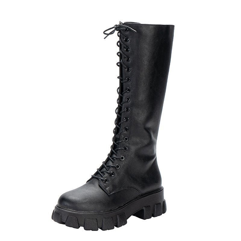 Damen Hohe Schnürstiefel mit robustem Profil und modischem Design Drune