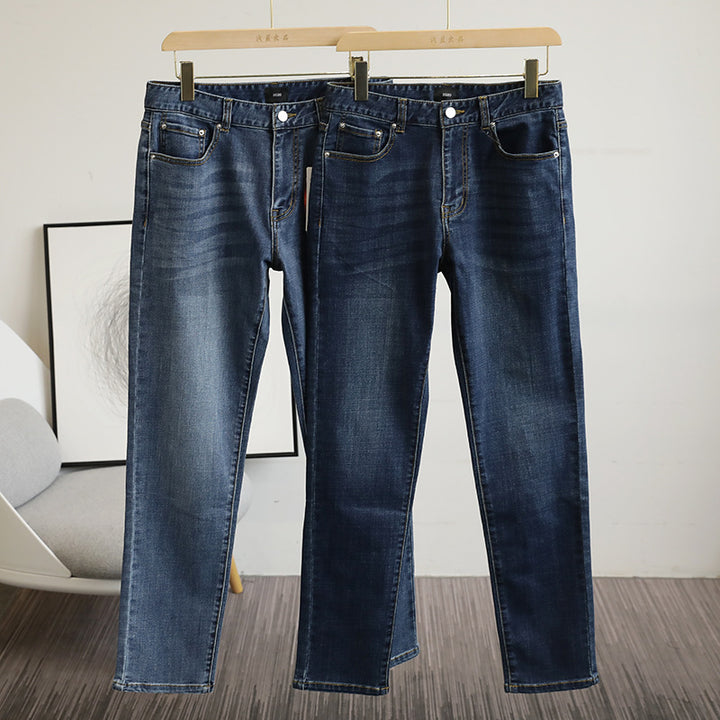 Herren schmal geschnittene Stretch-Jeans mit Used‑Waschung und Fünf‑Taschen‑Schnitt Drune