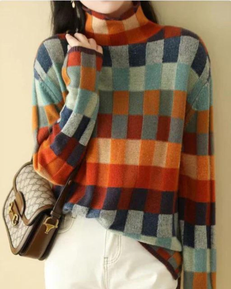Drune | Kaschmere Luxe Patchwork Rollkragenpullover
