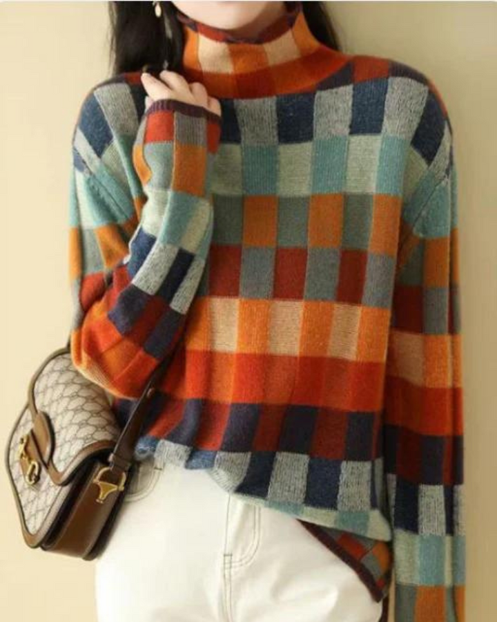 Drune | Kaschmere Luxe Patchwork Rollkragenpullover