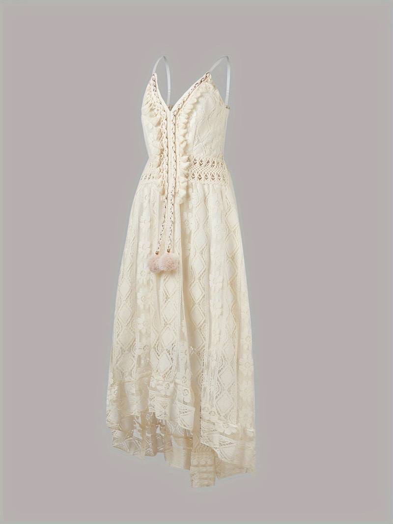 Drune – boho-maxi-sommerkleid mit spaghettiträgern und v-ausschnitt