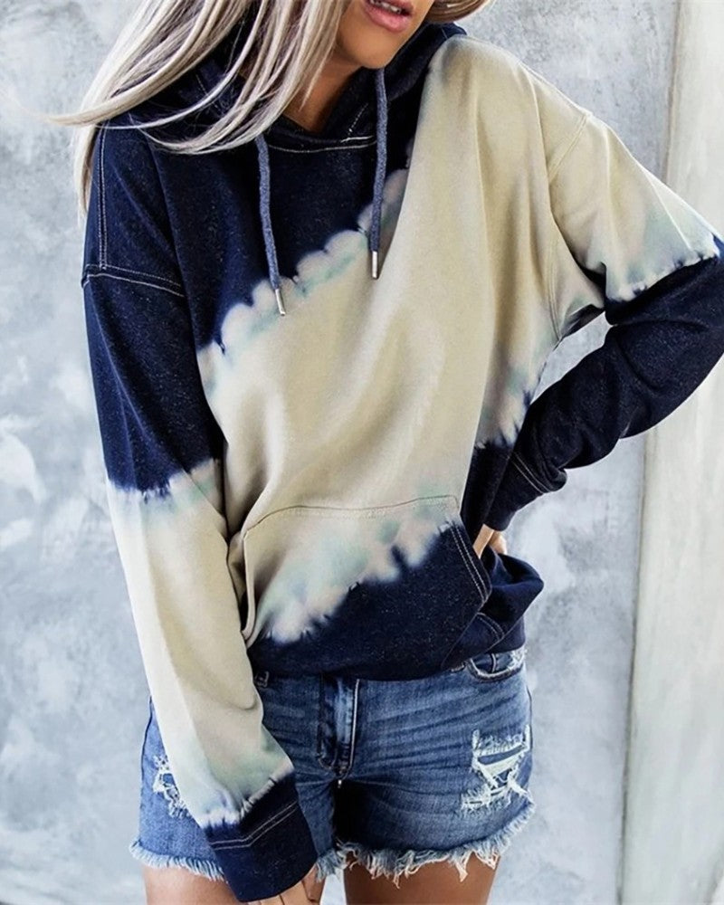 Damen lässiger Kapuzenpullover mit einzigartigem Ombre-Design Drune
