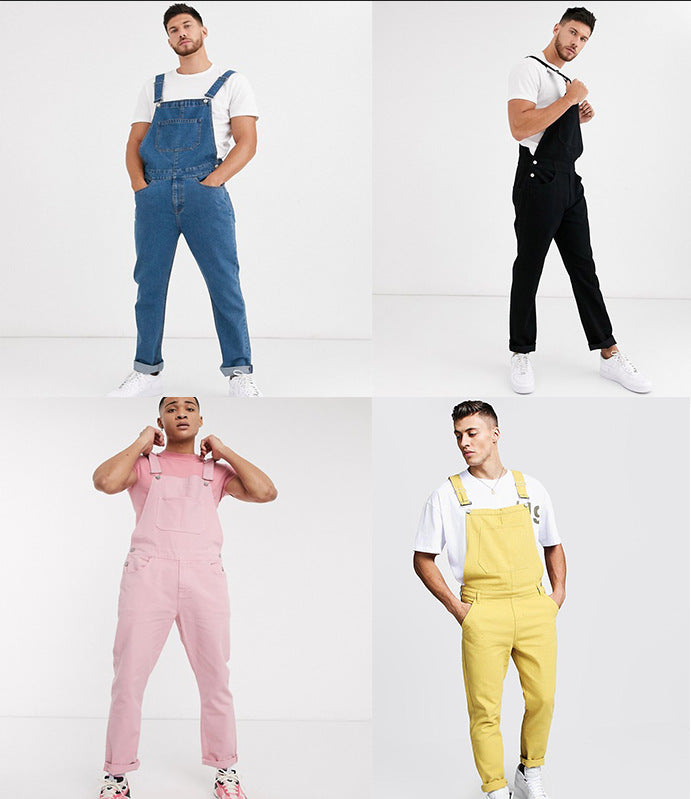 Herren Latzhose aus robustem Denim mit praktischen Taschen Drune