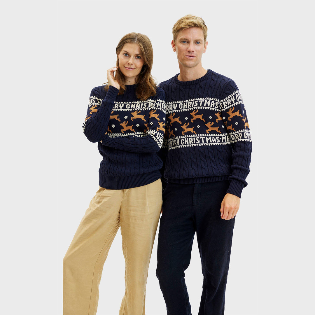 Drune | Der elegante Weihnachtspulli Blau - Herren