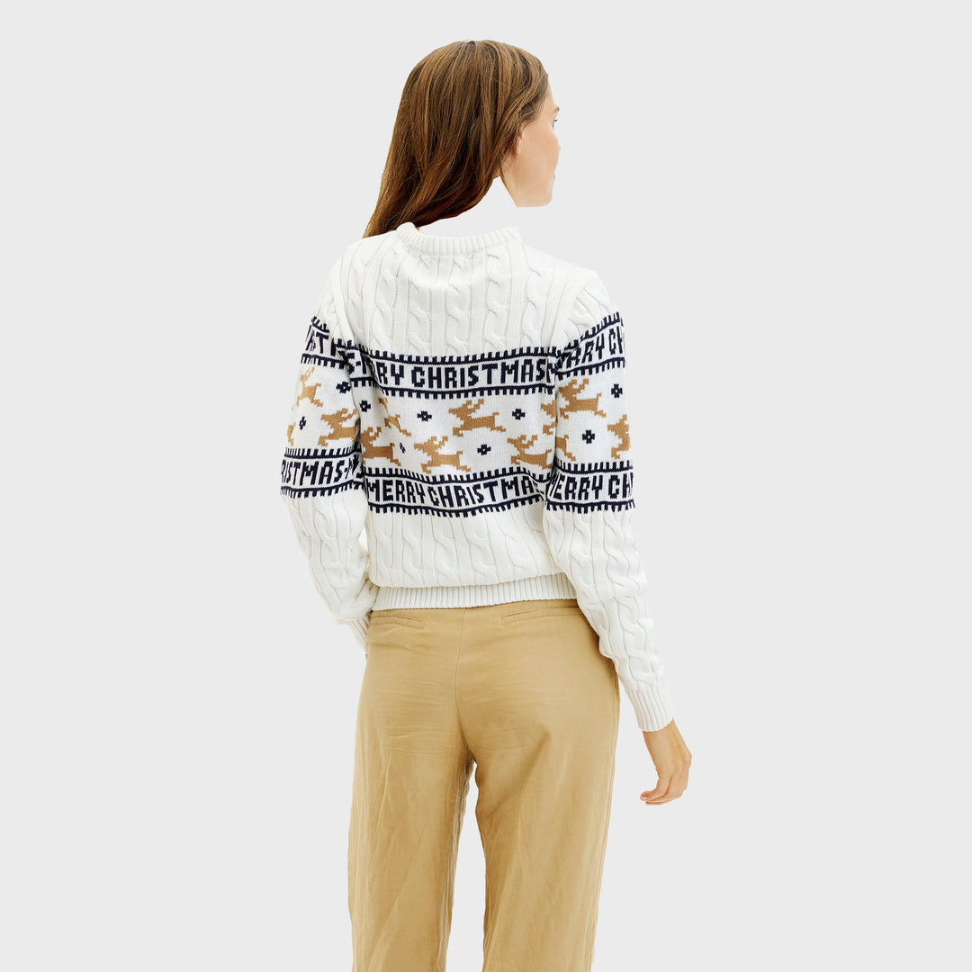 Drune | Der elegante Weihnachtspullover Weiß - Damen