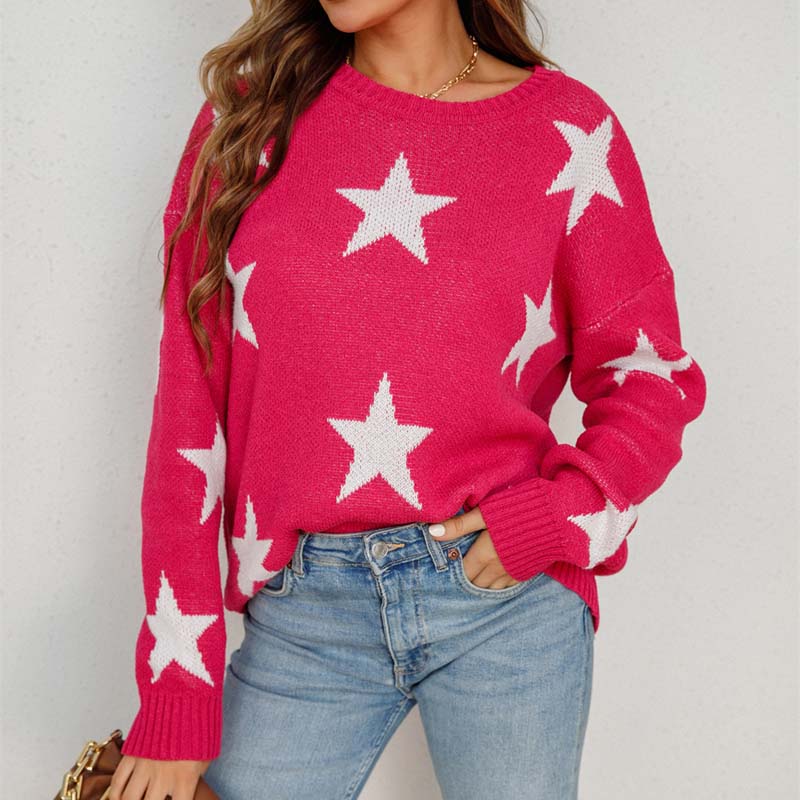Drune | Sternstrickpullover Mit Verspieltem Muster