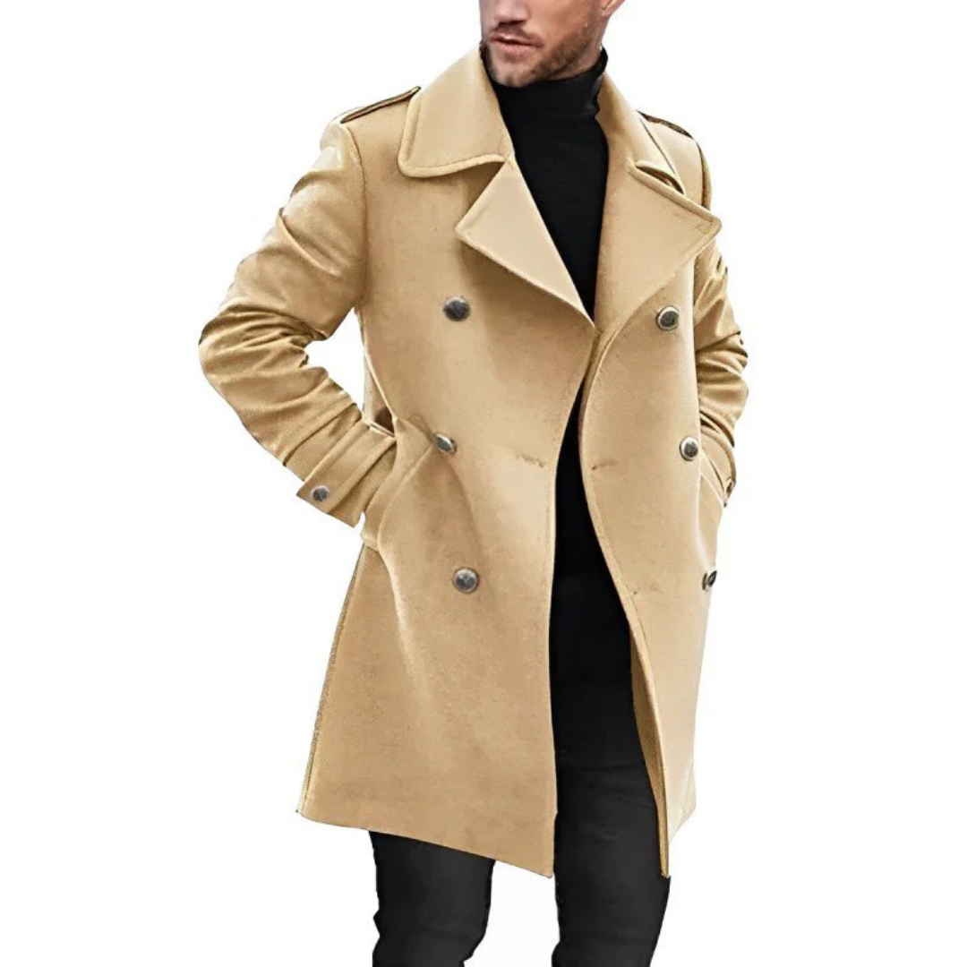 Drune | Herren Wintermantel mit zweireihiger Vorderseite und Knopfdesign