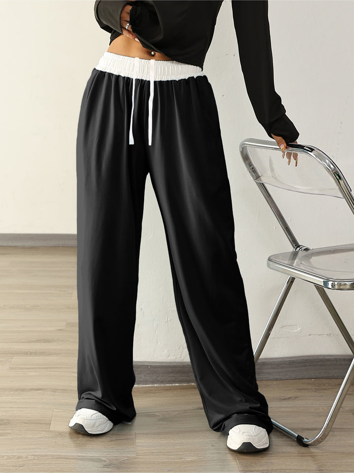 Drune | Hohe Stretch Farbkombination Trainingshose Mit Taschen