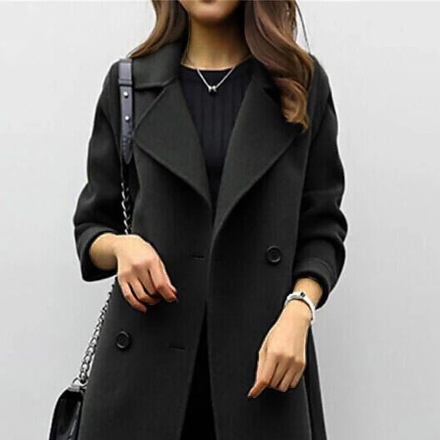 Drune | Damen Tailored Woll Duster Hoher Kragen