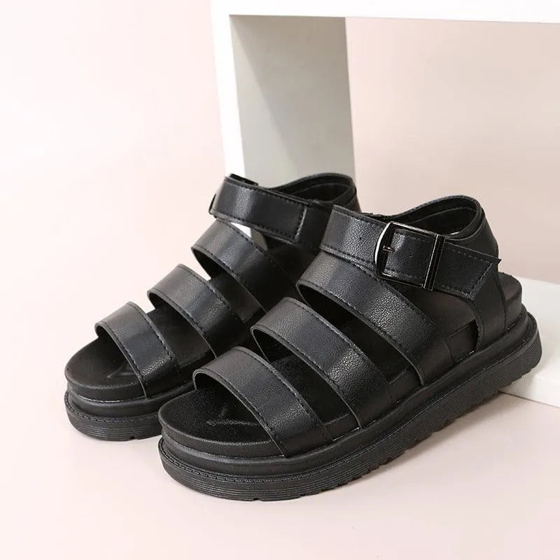 Drune | Sandals with buckle and platform with open toes