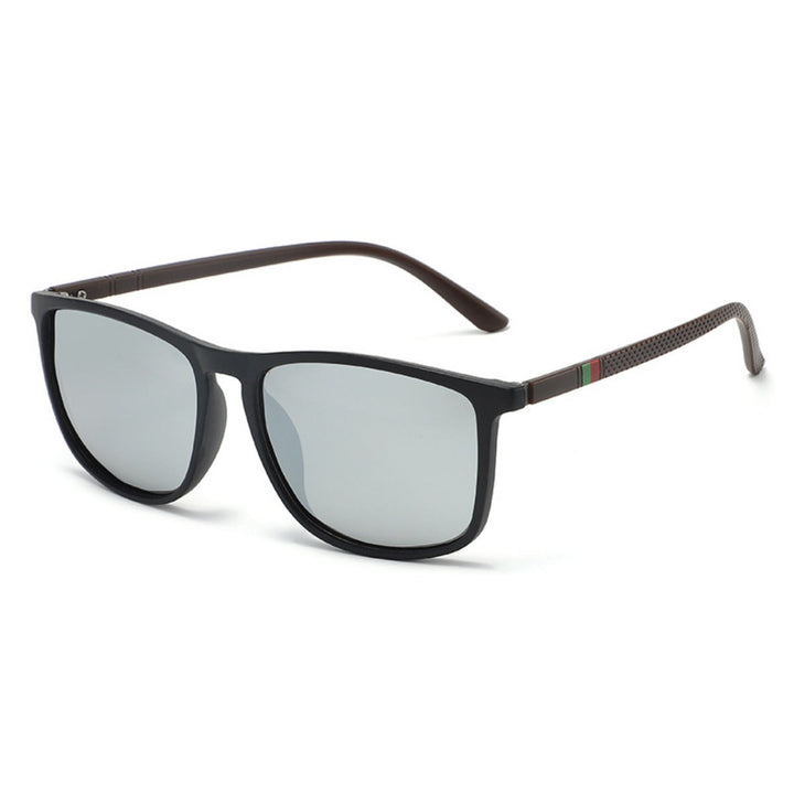 Drune | UV-Schutz quadratische polarisierte Sonnenbrille mit großem Rahmen