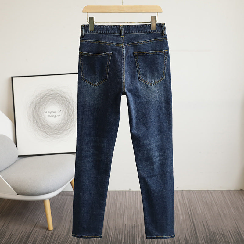 Herren schmal geschnittene Stretch-Jeans mit Used‑Waschung und Fünf‑Taschen‑Schnitt Drune