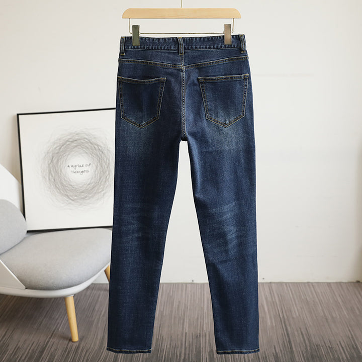 Herren schmal geschnittene Stretch-Jeans mit Used‑Waschung und Fünf‑Taschen‑Schnitt Drune
