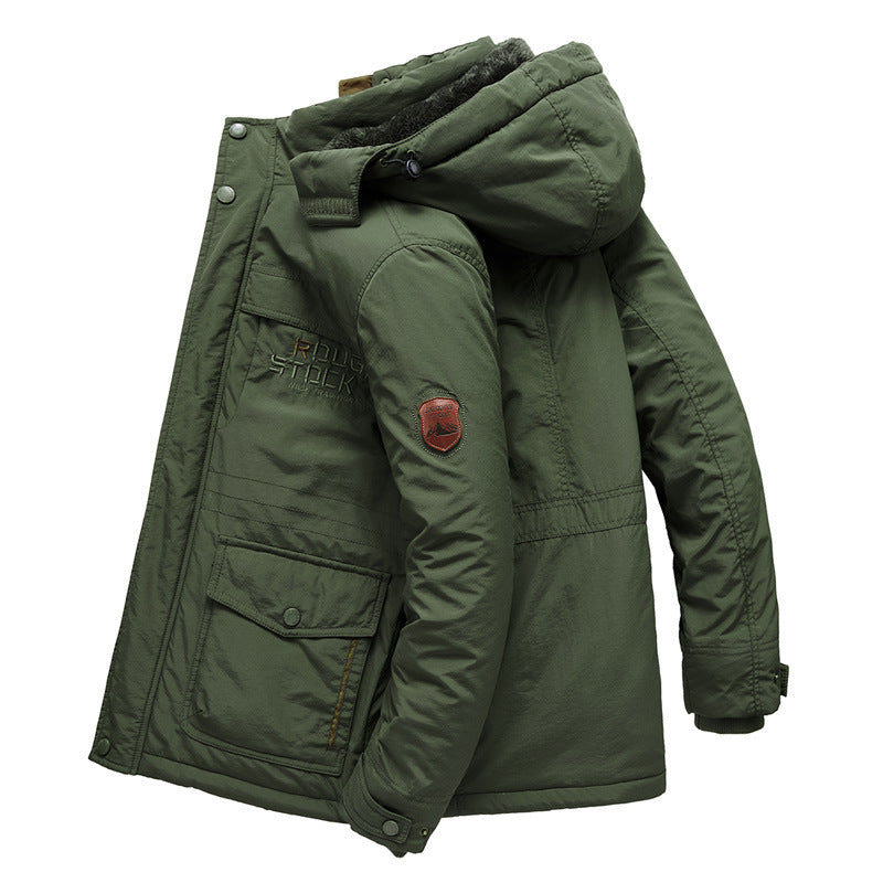 Herren Isolierter Fieldparka mit durchgehendem Kunstfellfutter, Kapuze und Multifunktions‑Taschen Drune