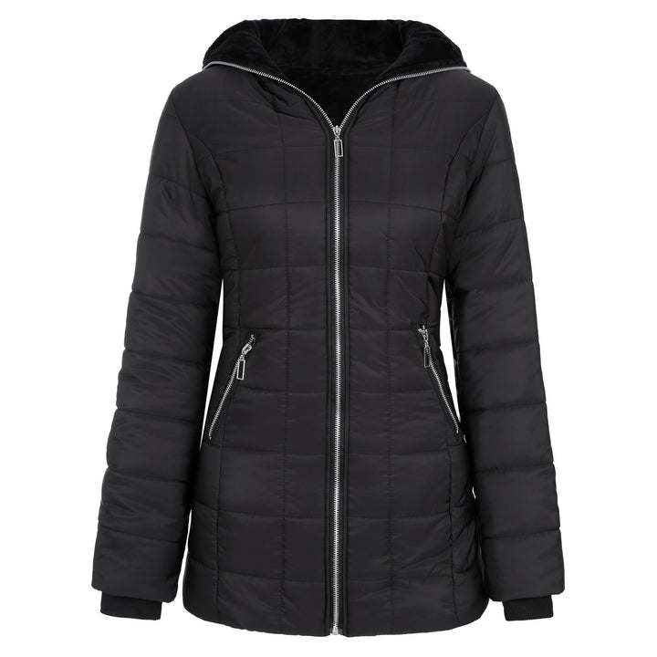 Damen Langjacke mit Kuschelfutter und hohen Kragen Drune