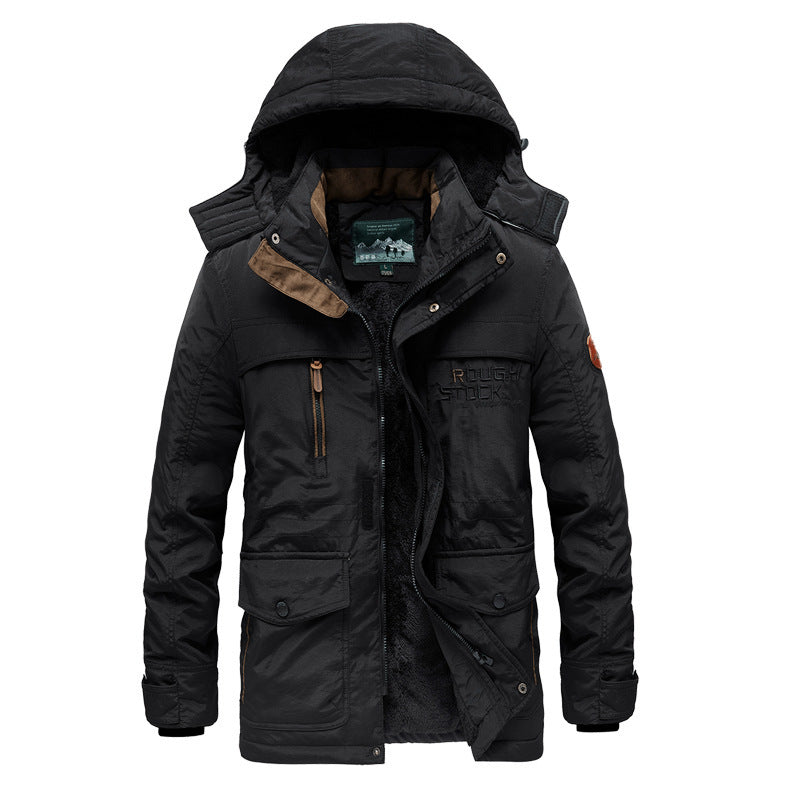 Herren Isolierter Fieldparka mit durchgehendem Kunstfellfutter, Kapuze und Multifunktions‑Taschen Drune