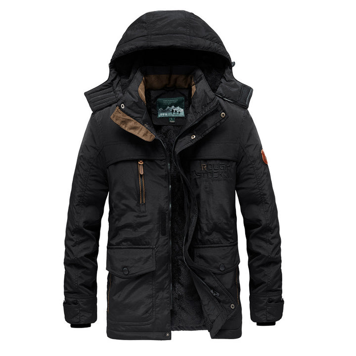 Herren Isolierter Fieldparka mit durchgehendem Kunstfellfutter, Kapuze und Multifunktions‑Taschen Drune