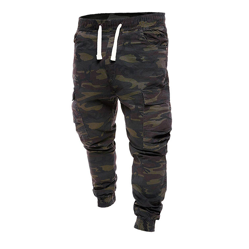 Herren nan taillierte Cargo-Joggerhose mit elastischem Komfortbund, seitlichen Klappentaschen und schmal zulaufenden Bündchen Drune