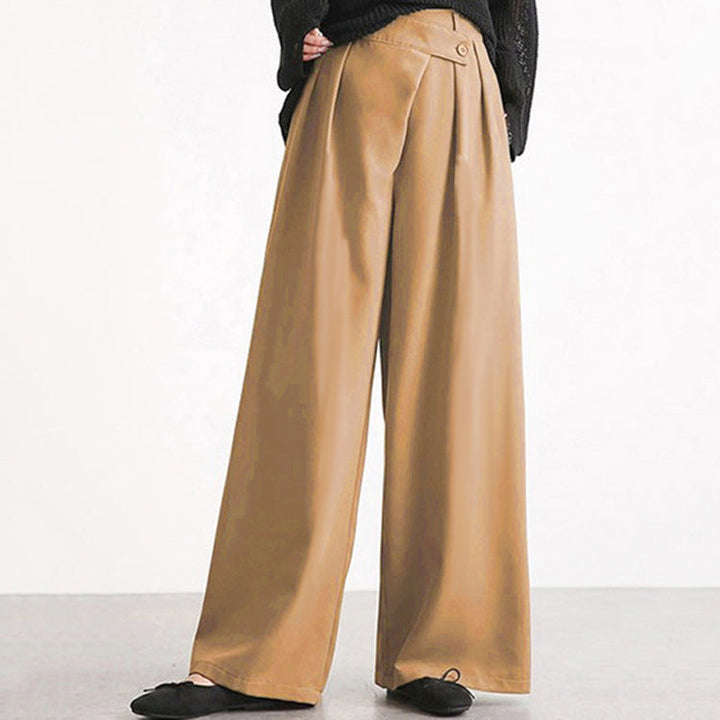 Damen Hochtaillierte weite Hose mit eleganter Faltenteilung Drune