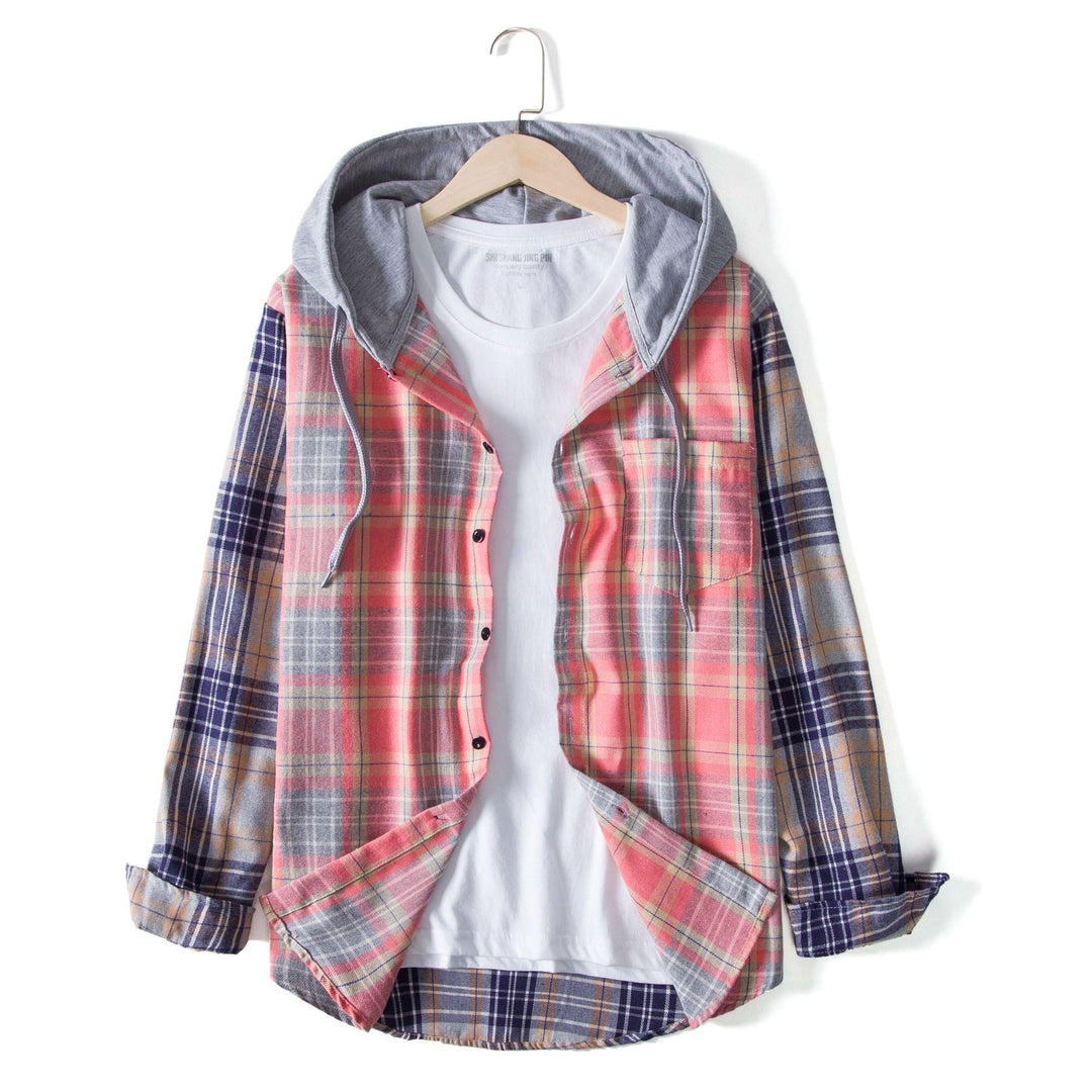 Damen Flanellhemd mit Kapuze und praktischem Design Drune