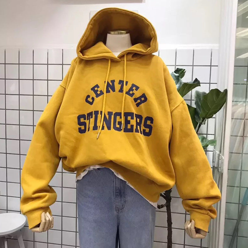 Damen Oversized Grafik Hoodie mit Fettdruckschriftzug Drune