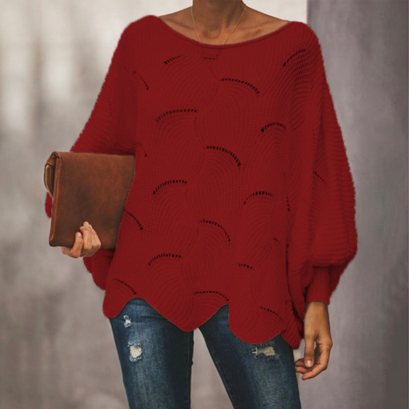 Damen Strickpullover mit luftiger Struktur und weitem Schnitt Drune