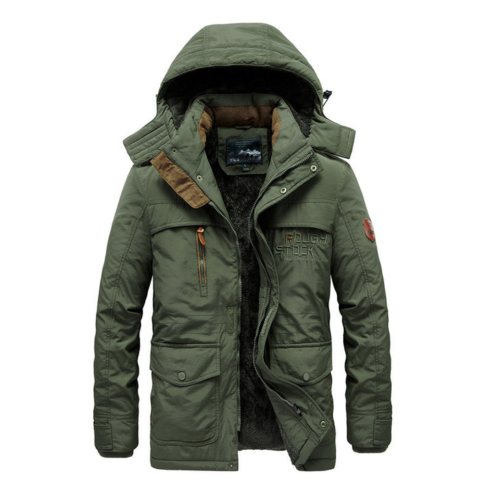 Herren Isolierter Fieldparka mit durchgehendem Kunstfellfutter, Kapuze und Multifunktions‑Taschen Drune