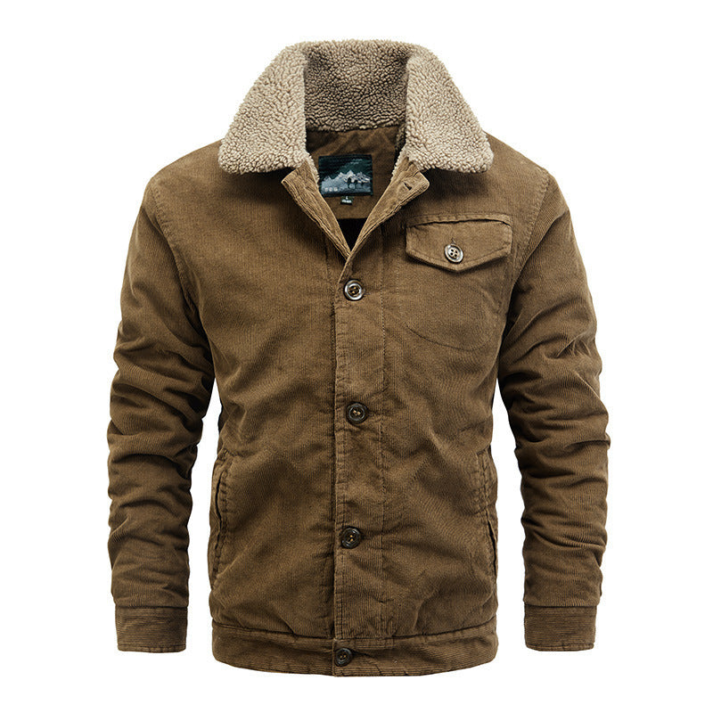 Herren Lässige Steppjacke mit Kunstfellkragen Drune