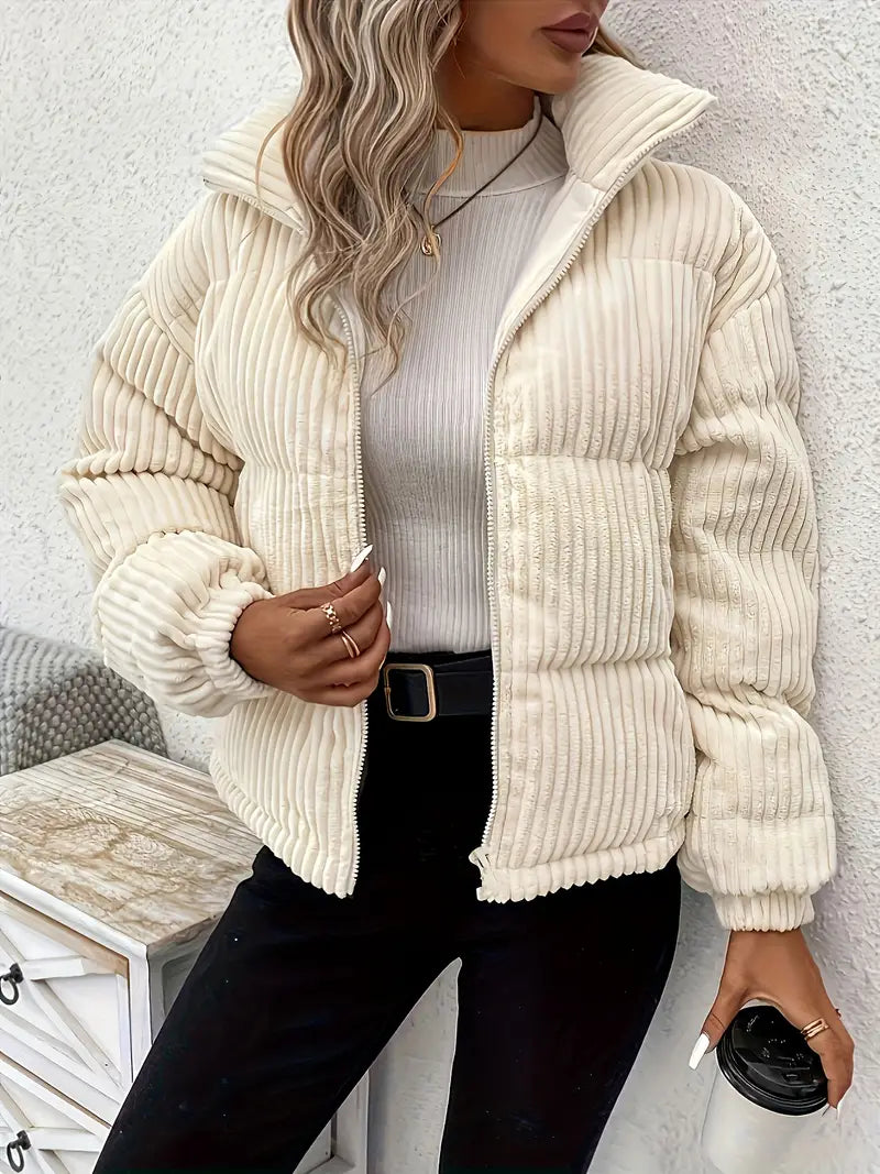 Drune | Gerippte Pufferjacke mit Reißverschluss