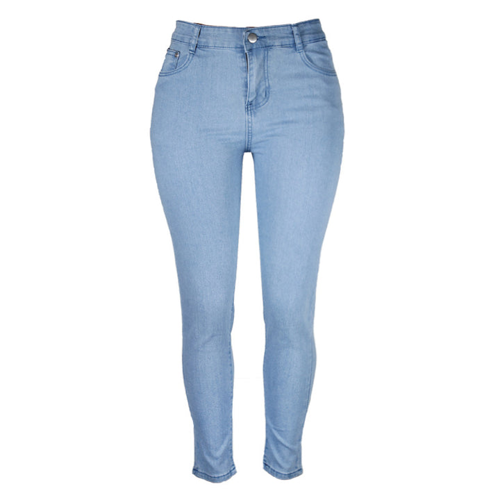 Damen Hoch geschnittene Skinny Jeans mit formenden Nähten Drune