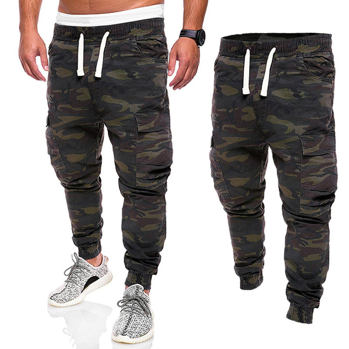 Herren nan taillierte Cargo-Joggerhose mit elastischem Komfortbund, seitlichen Klappentaschen und schmal zulaufenden Bündchen Drune